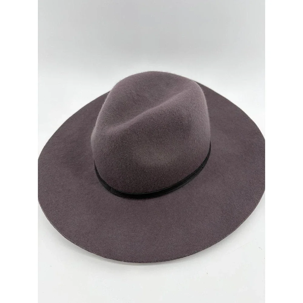 Wool Floppy Brim Fedora Hat, Gray Brown Boho, Women's Size OS, Pre-Owned